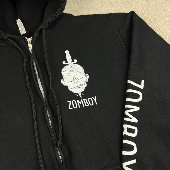 Zomboy DJ Band Hoodie Medium Concert Merch Zombie SKULL HEART Dubstep EDM Rave - Picture 3 of 9